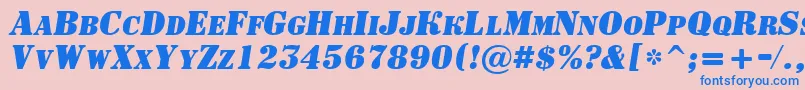 ASignboardcpsBolditalic Font – Blue Fonts on Pink Background