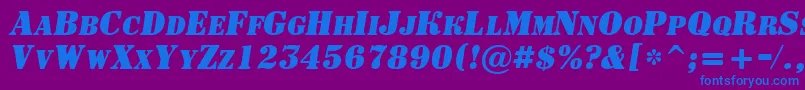 ASignboardcpsBolditalic-Schriftart – Blaue Schriften auf violettem Hintergrund