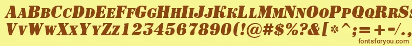 ASignboardcpsBolditalic Font – Brown Fonts on Yellow Background