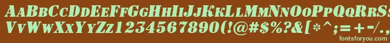 ASignboardcpsBolditalic Font – Green Fonts on Brown Background