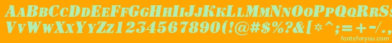フォントASignboardcpsBolditalic – オレンジの背景に緑のフォント