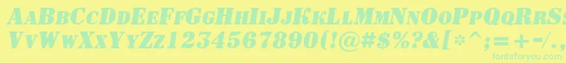 ASignboardcpsBolditalic Font – Green Fonts on Yellow Background