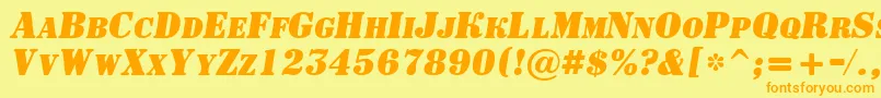 Шрифт ASignboardcpsBolditalic – оранжевые шрифты на жёлтом фоне