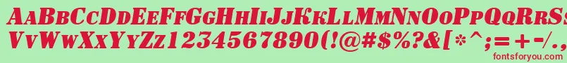 ASignboardcpsBolditalic Font – Red Fonts on Green Background