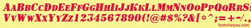 ASignboardcpsBolditalic Font – Red Fonts on Yellow Background