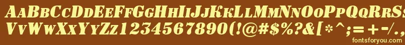 ASignboardcpsBolditalic Font – Yellow Fonts on Brown Background