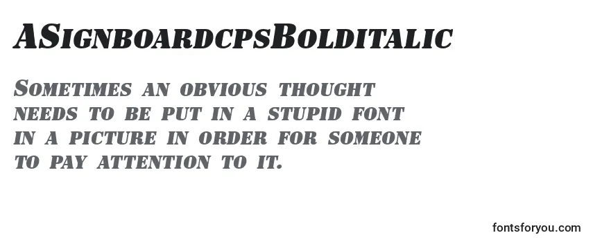 ASignboardcpsBolditalic Font