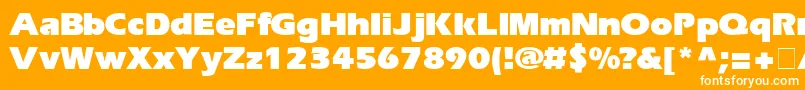 Eriul1-Schriftart – Weiße Schriften auf orangefarbenem Hintergrund