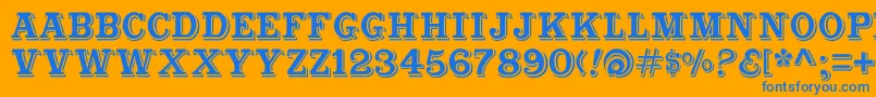 Cabbagetownstd Font – Blue Fonts on Orange Background