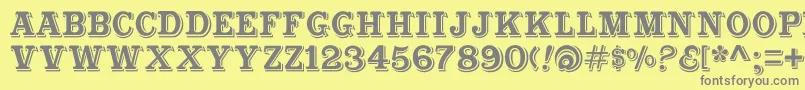 Cabbagetownstd Font – Gray Fonts on Yellow Background