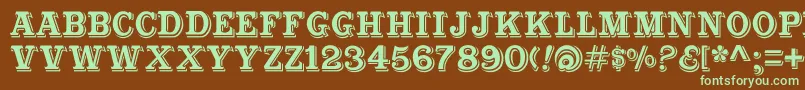Cabbagetownstd Font – Green Fonts on Brown Background
