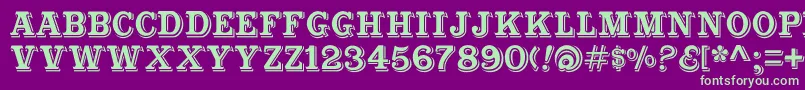 Cabbagetownstd Font – Green Fonts on Purple Background