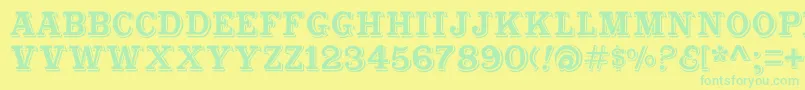 Cabbagetownstd Font – Green Fonts on Yellow Background