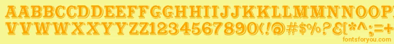 Cabbagetownstd Font – Orange Fonts on Yellow Background
