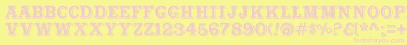 Cabbagetownstd Font – Pink Fonts on Yellow Background