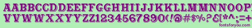 Cabbagetownstd Font – Purple Fonts on Green Background