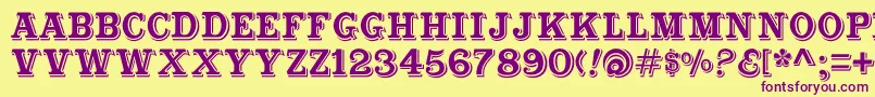 Cabbagetownstd Font – Purple Fonts on Yellow Background