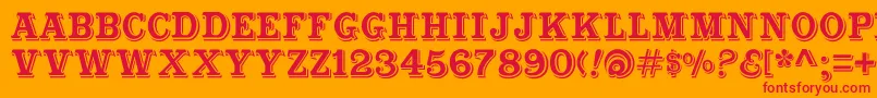 Cabbagetownstd Font – Red Fonts on Orange Background
