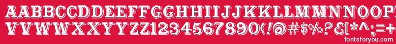 Cabbagetownstd-Schriftart – Weiße Schriften auf rotem Hintergrund