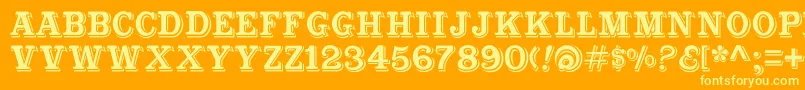 Cabbagetownstd Font – Yellow Fonts on Orange Background