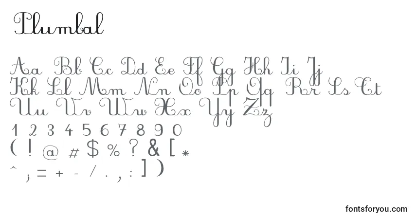 Schriftart Plumbal – Alphabet, Zahlen, spezielle Symbole