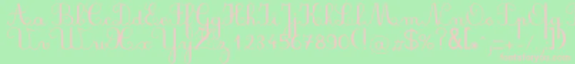 Plumbal Font – Pink Fonts on Green Background