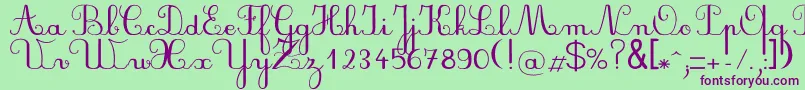 Plumbal Font – Purple Fonts on Green Background