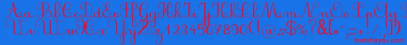 Plumbal Font – Red Fonts on Blue Background