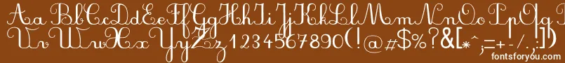 フォントPlumbal – 茶色の背景に白い文字