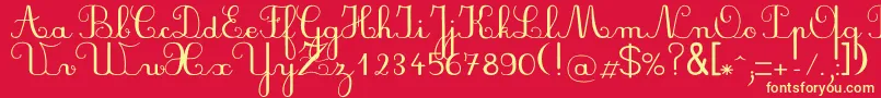 Plumbal Font – Yellow Fonts on Red Background