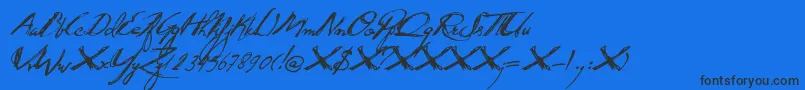 Czcionka DkQuidProQuo – czarne czcionki na niebieskim tle