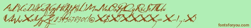 DkQuidProQuo Font – Brown Fonts on Green Background