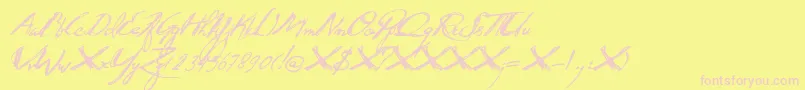 DkQuidProQuo Font – Pink Fonts on Yellow Background