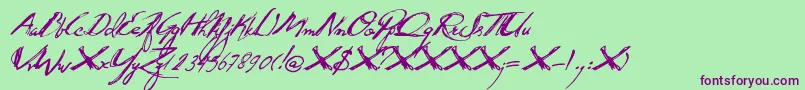 DkQuidProQuo Font – Purple Fonts on Green Background