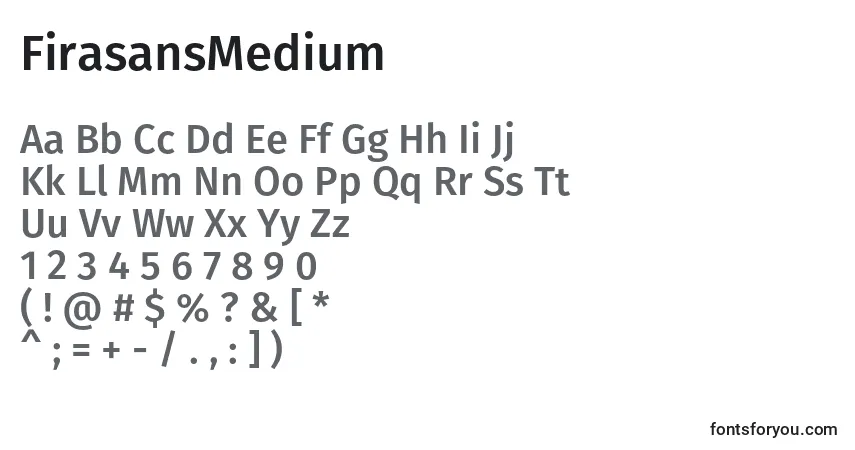 Czcionka FirasansMedium – alfabet, cyfry, specjalne znaki