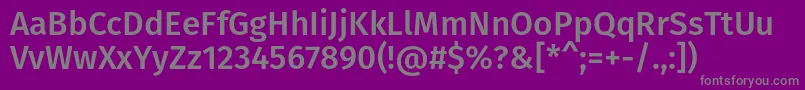 フォントFirasansMedium – 紫の背景に灰色の文字