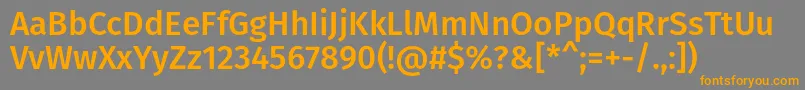 フォントFirasansMedium – オレンジの文字は灰色の背景にあります。