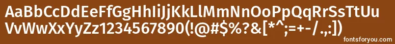 Шрифт FirasansMedium – белые шрифты на коричневом фоне
