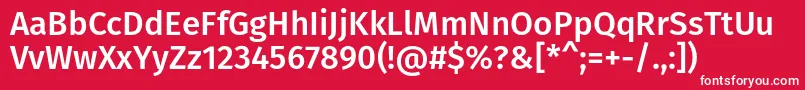 フォントFirasansMedium – 赤い背景に白い文字