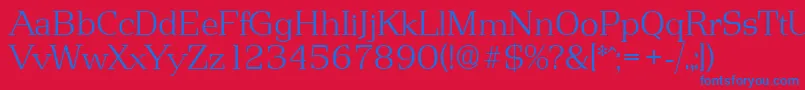 PenthouseserialXlightRegular Font – Blue Fonts on Red Background