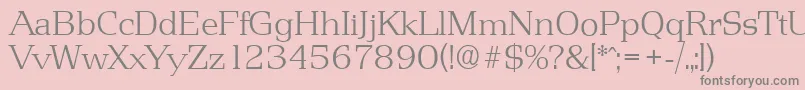 PenthouseserialXlightRegular Font – Gray Fonts on Pink Background