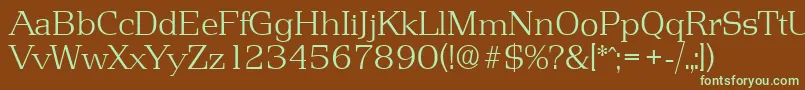 PenthouseserialXlightRegular Font – Green Fonts on Brown Background