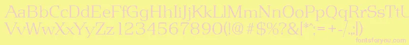 PenthouseserialXlightRegular Font – Pink Fonts on Yellow Background