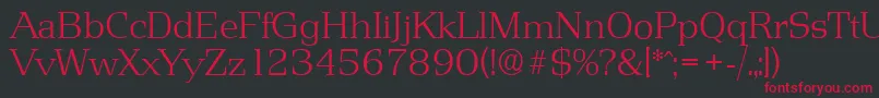 PenthouseserialXlightRegular Font – Red Fonts on Black Background