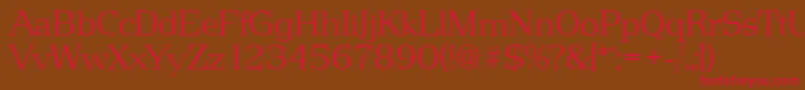 PenthouseserialXlightRegular Font – Red Fonts on Brown Background