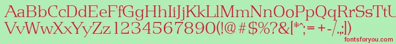 PenthouseserialXlightRegular Font – Red Fonts on Green Background