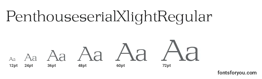 Размеры шрифта PenthouseserialXlightRegular