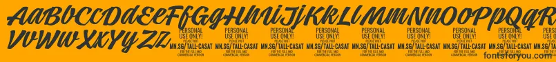 TallcasatmedPersonalUse Font – Black Fonts on Orange Background