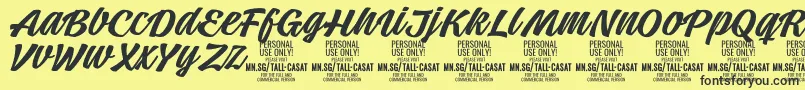 TallcasatmedPersonalUse Font – Black Fonts on Yellow Background