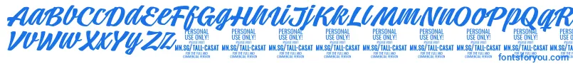 TallcasatmedPersonalUse Font – Blue Fonts on White Background